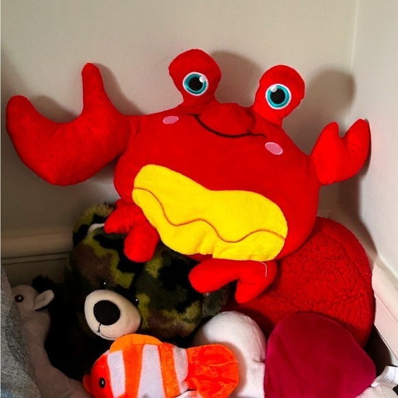 CRAB Stuffed Animal Red Yellow Blue Eyes Crab Party Humor Decor - Picture 8 of 10